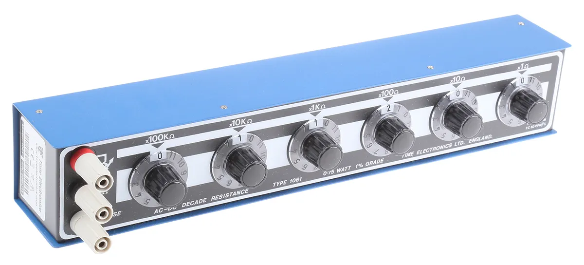 Cassetta a decade resistiva Time Electronics 1061, 82 x 355 x 63mm, calibrazione LAT