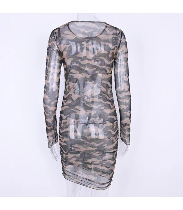 Dress in tulle camouflage