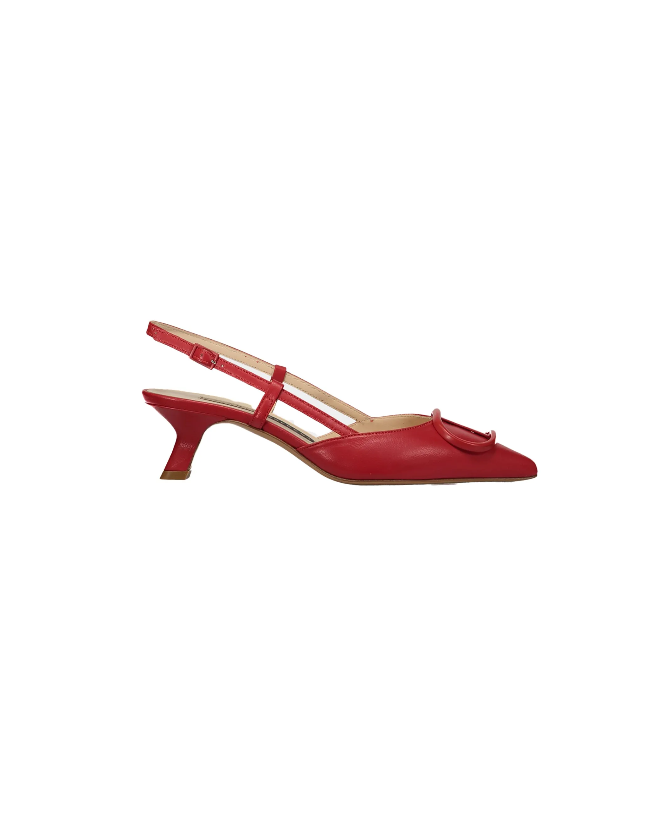 Décolleté slingback pelle rossa