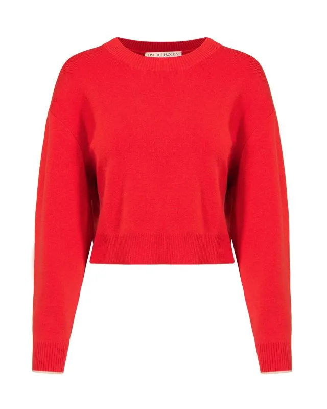 Felpa LIVE THE PROCESS KNIT CREWNECK
