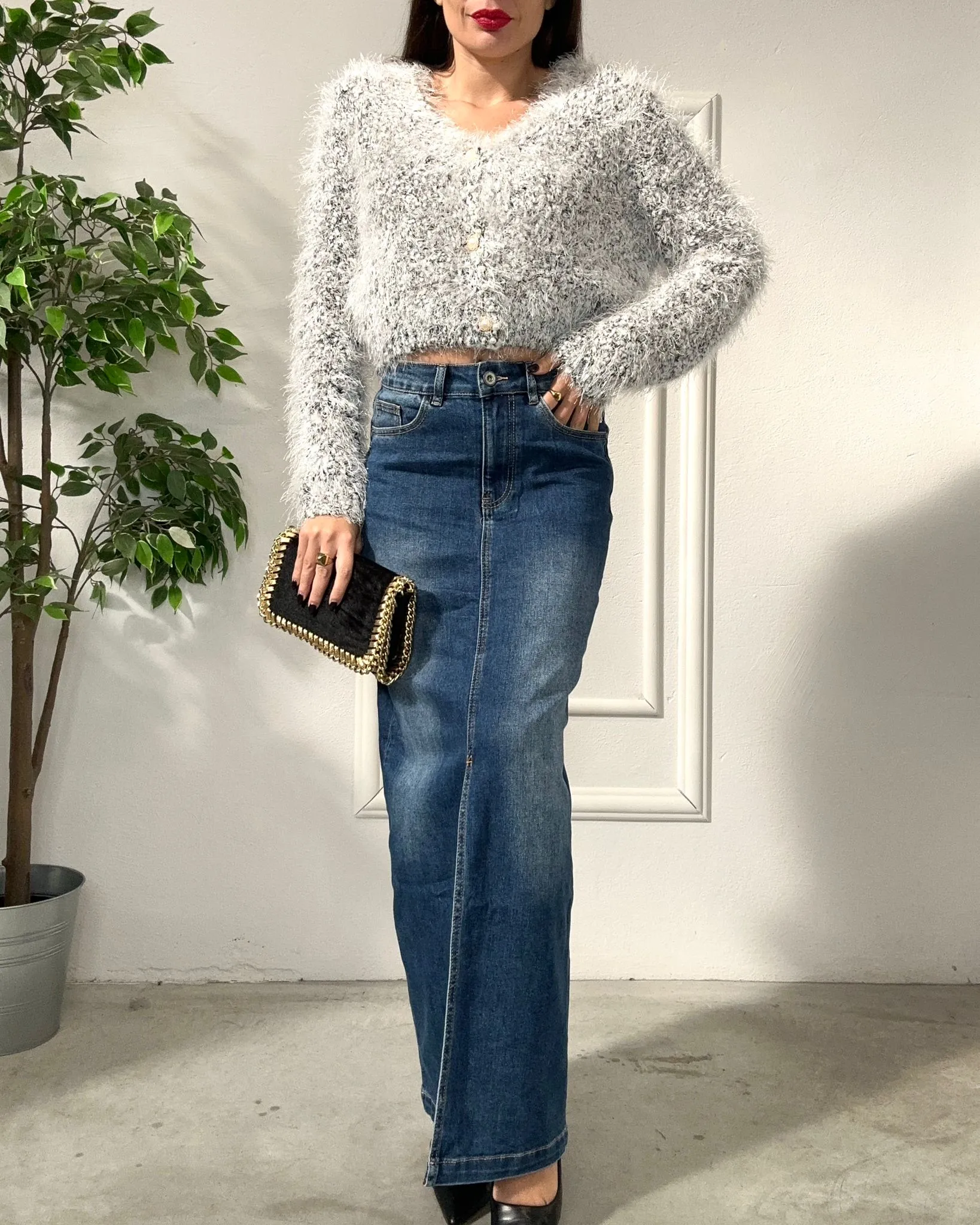 GONNA DI JEANS SPACCO 389