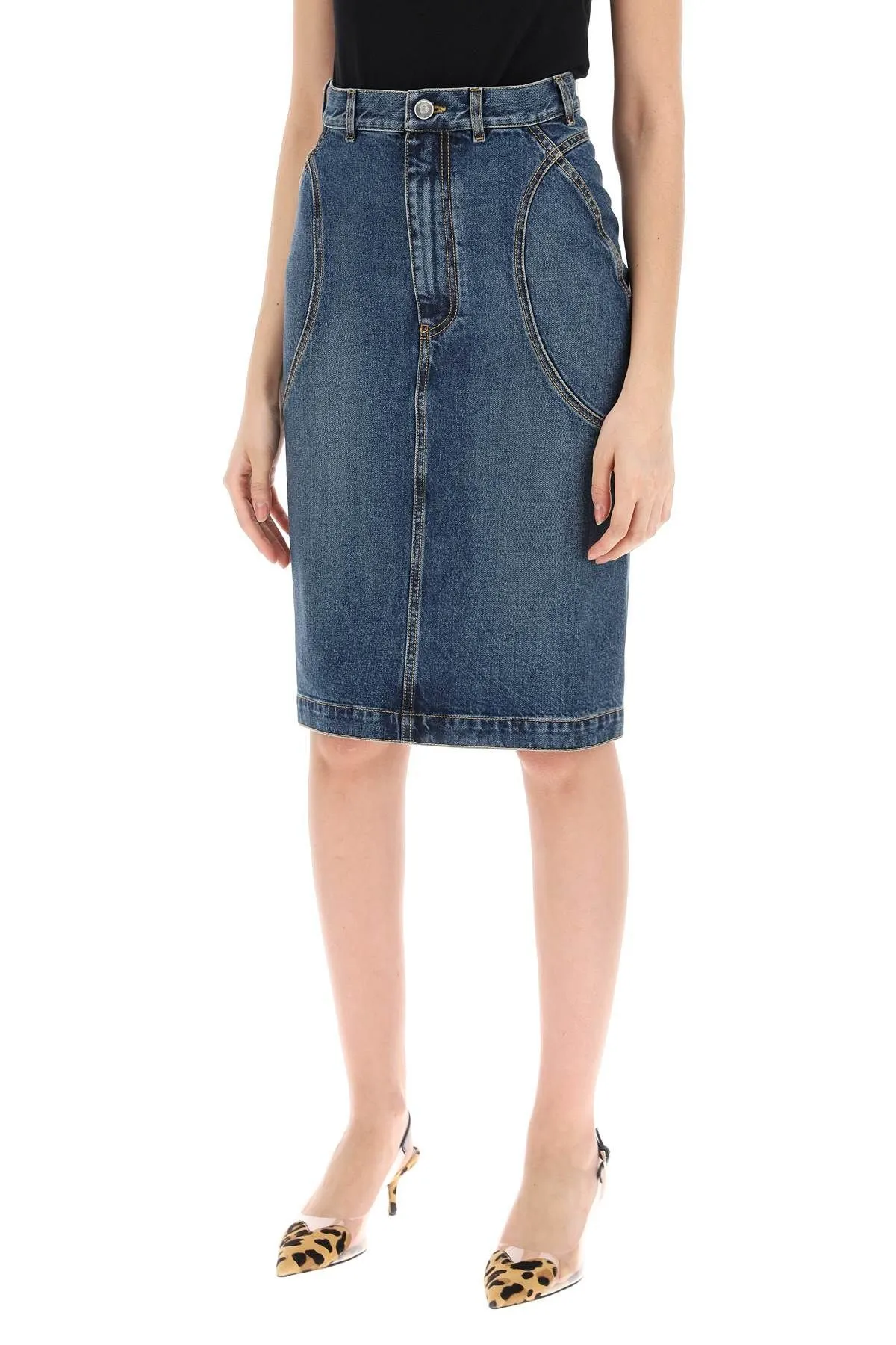 Gonna midi in denim