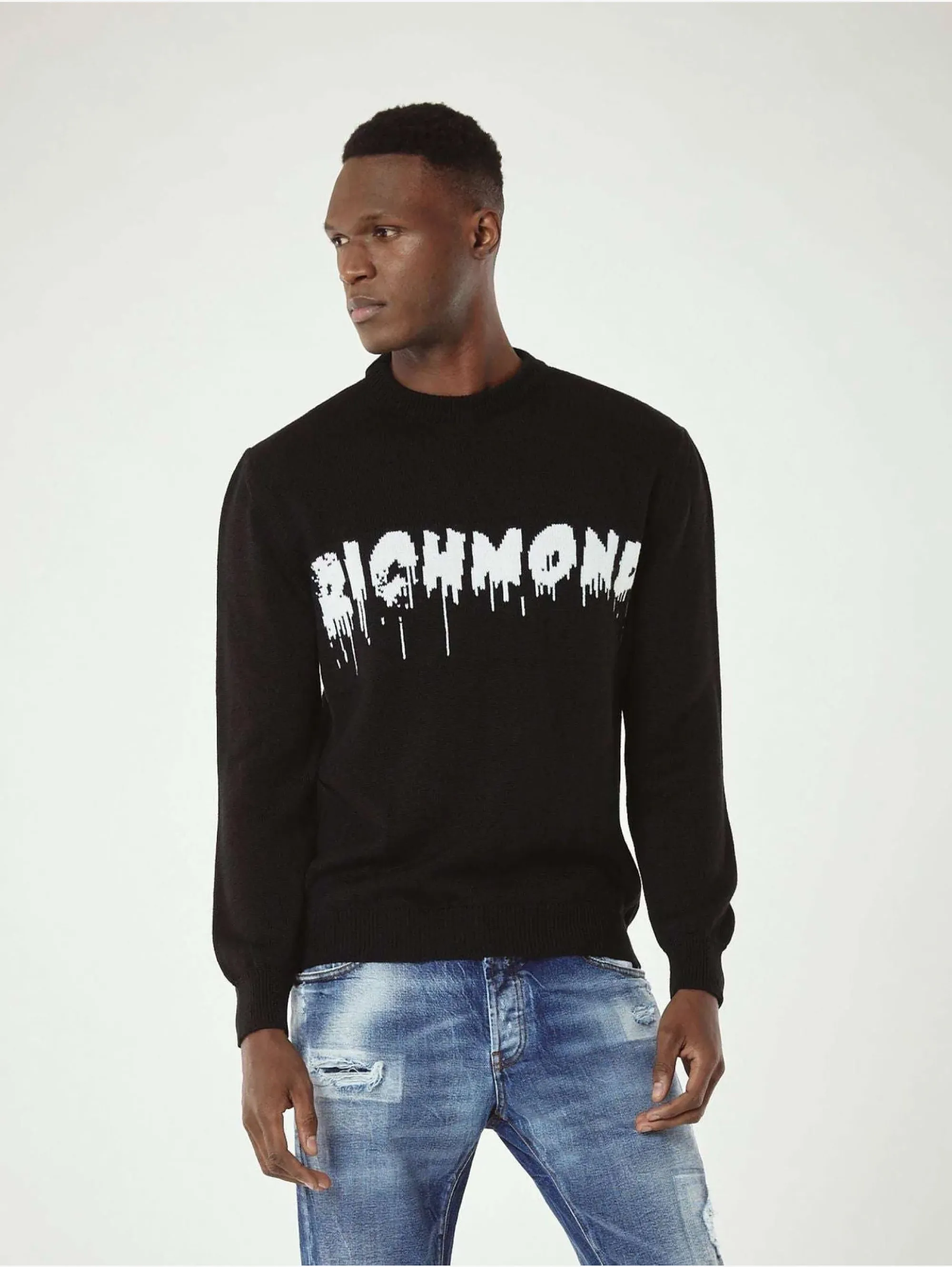 Maglia con Intarsio Nero