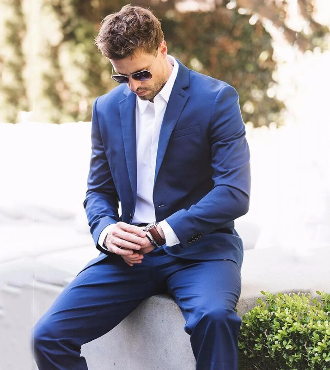 Royal Blue Slim Fit Mens Prom Suits Costume Homme Notched Lapel Wedding Suits For Men Tuxedos Two Pieces Blazers Jacket
