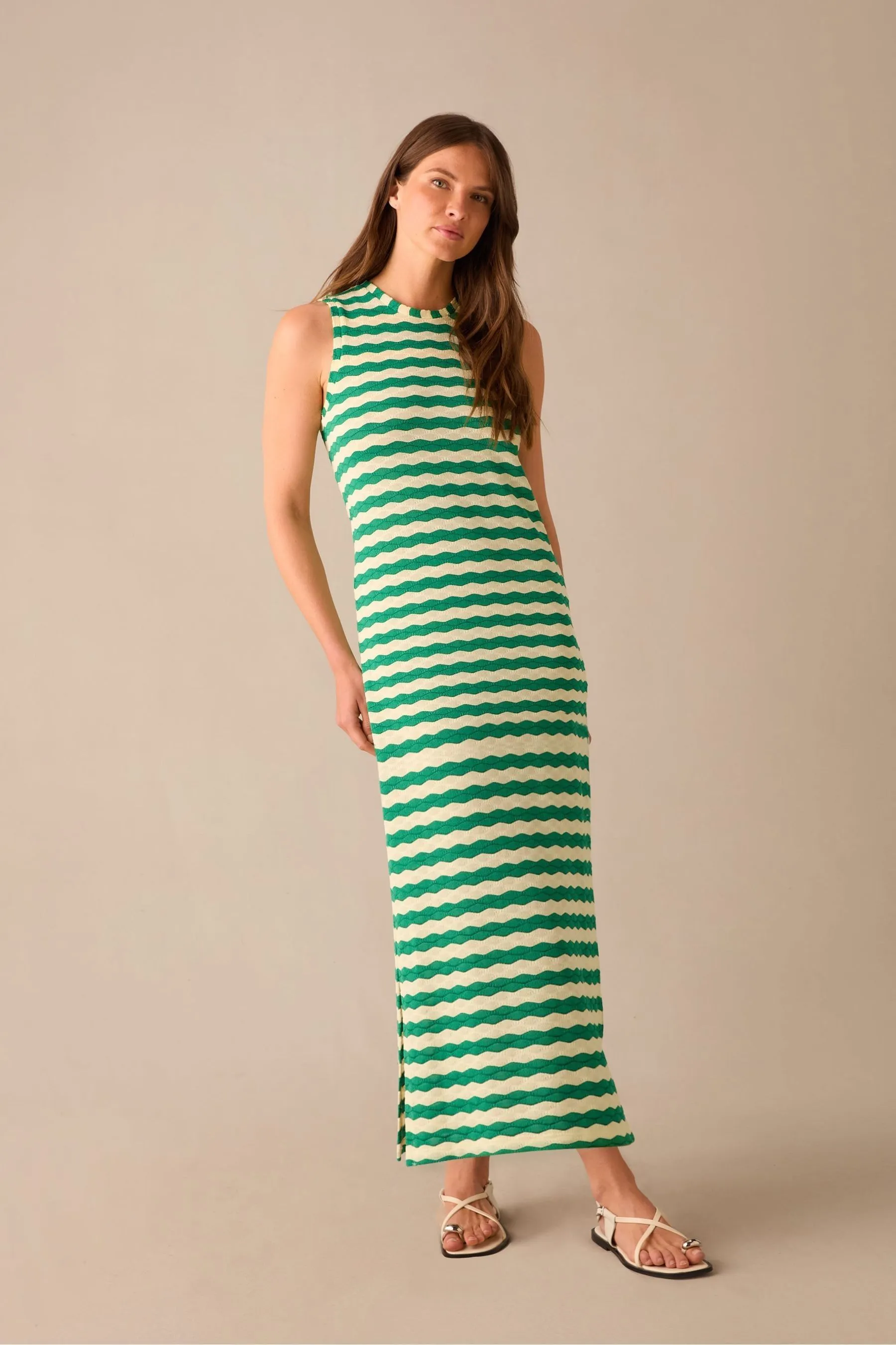 RO&Zo Green - Stripe Column Knit Dress