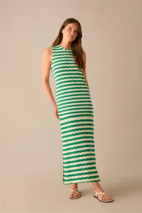 RO&Zo Green - Stripe Column Knit Dress
