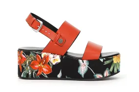 Sandali con zeppa Donna colore Rosso
