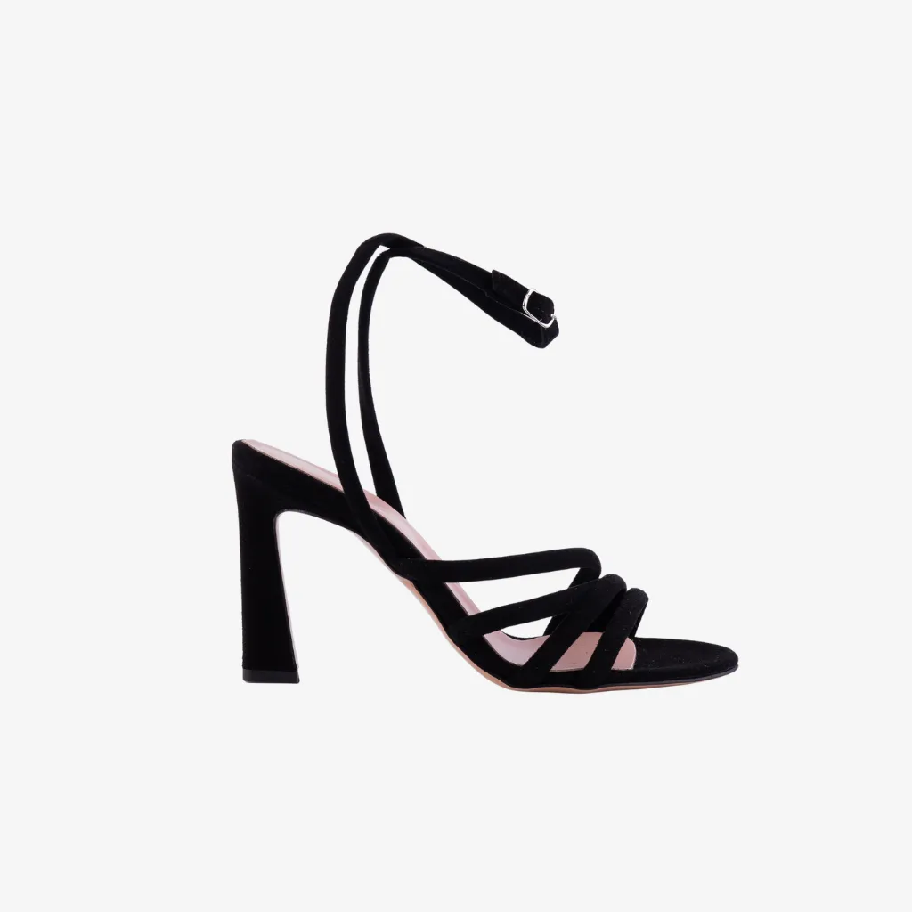 Sandalo in camoscio nero