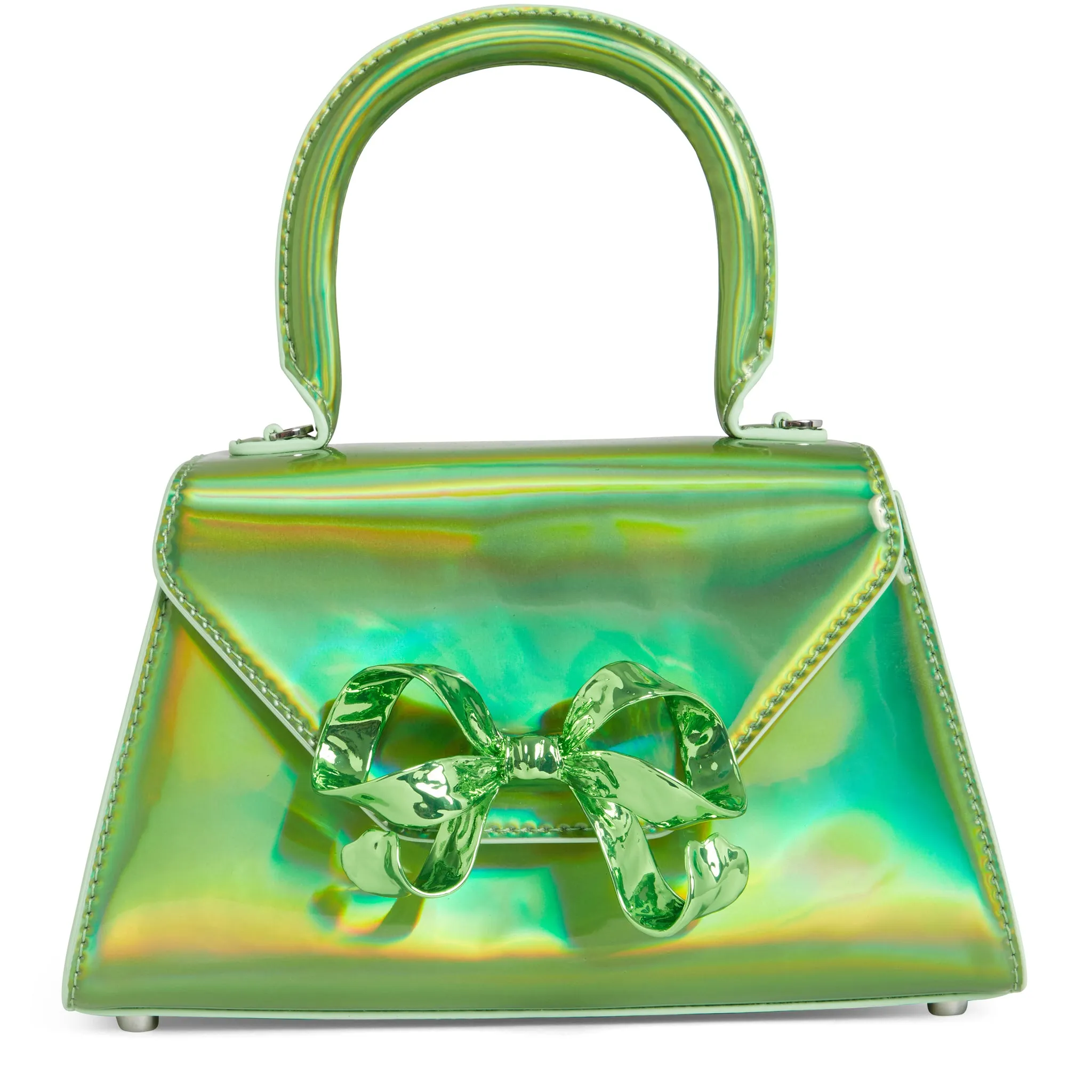 SELF-PORTRAIT  Borsa piccola ''The Bow'' in vernice verde