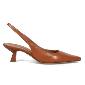 Slingback Festa Arabel in nappa cuoio con tacco a rocchetto