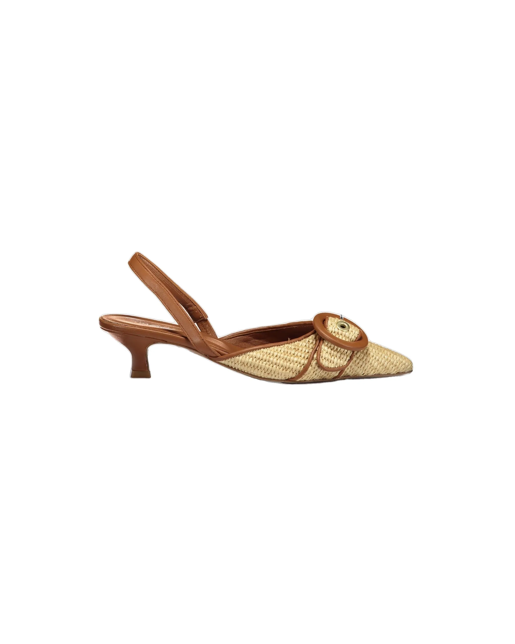 Slingback Incas intrecciata corda cuoio