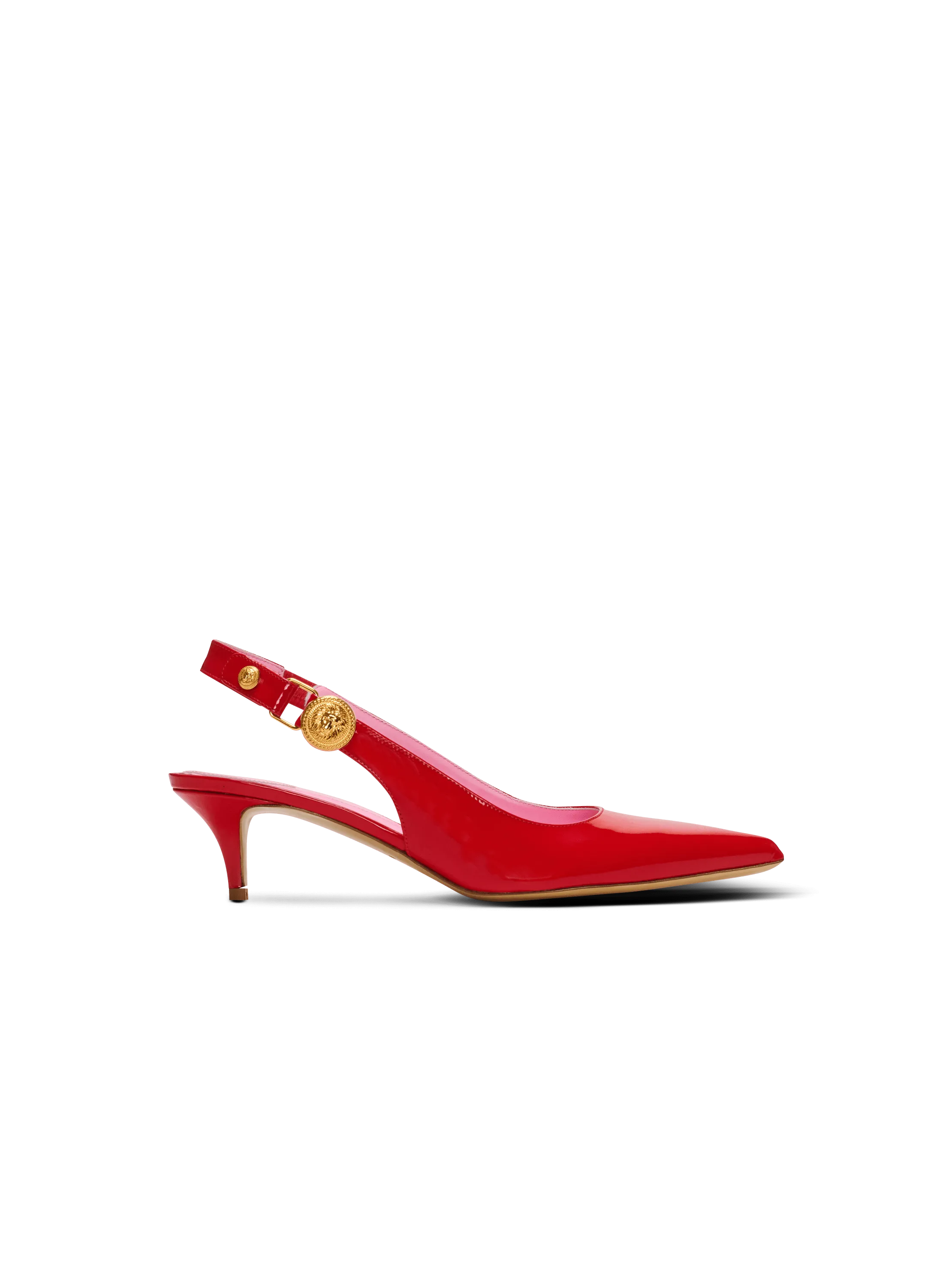 Slingback kitten Eva in pelle verniciata
