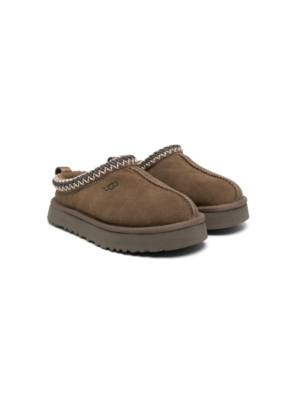 Slippers per bambina UGG Kids Tazz marroni con bordo multicolore