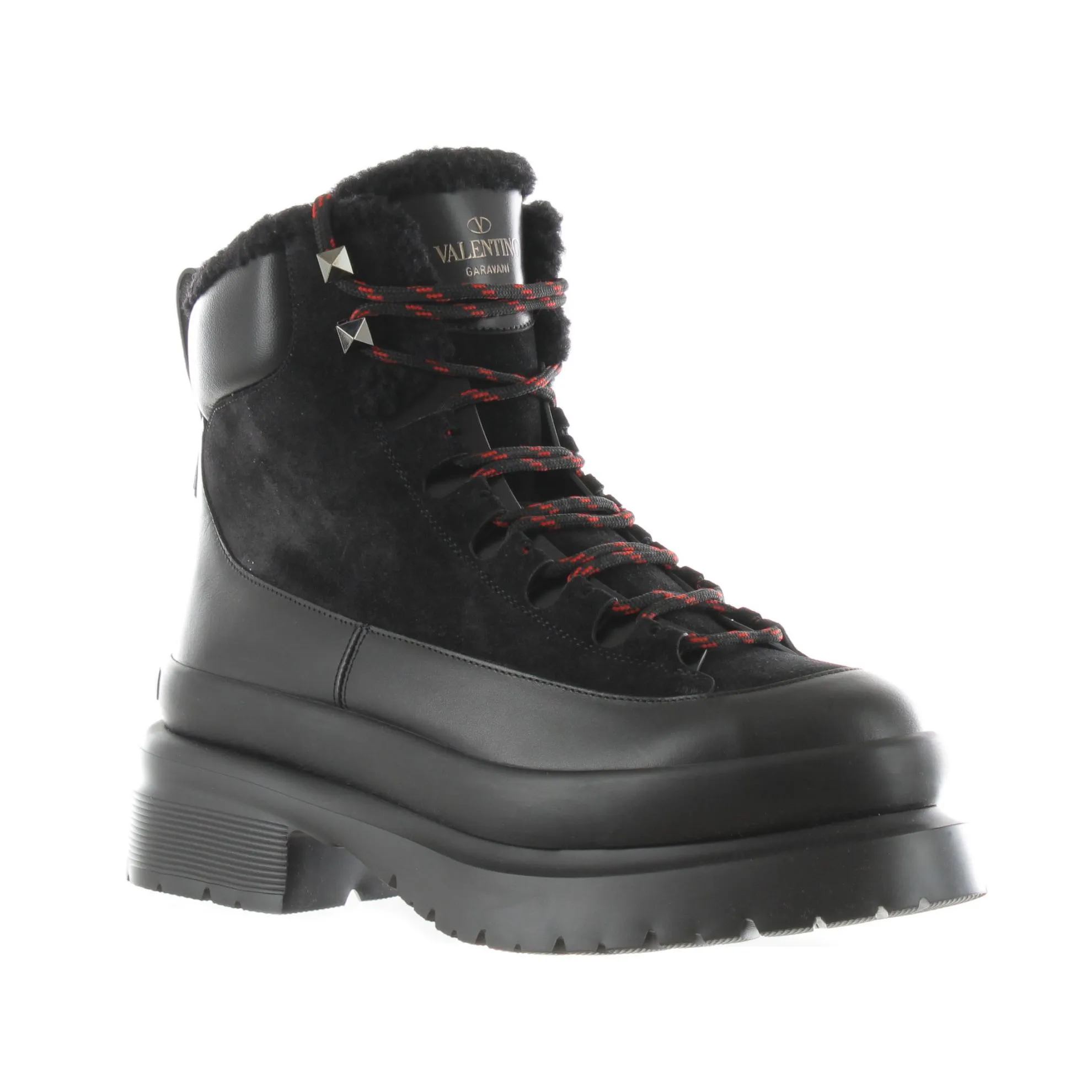 Stivaletto in pelle e camoscio
