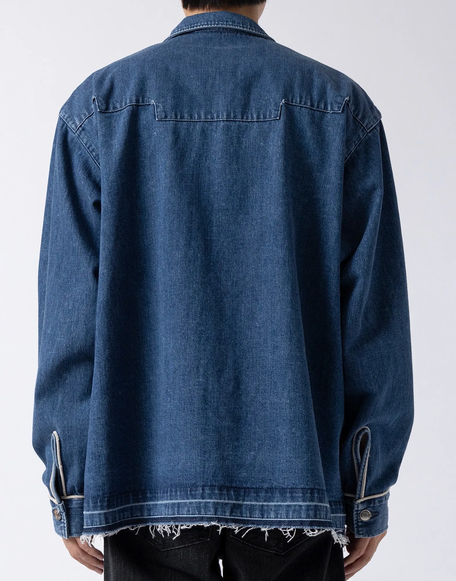 TANAKA Giacca Camicia Western in Denim Vintage Blue
