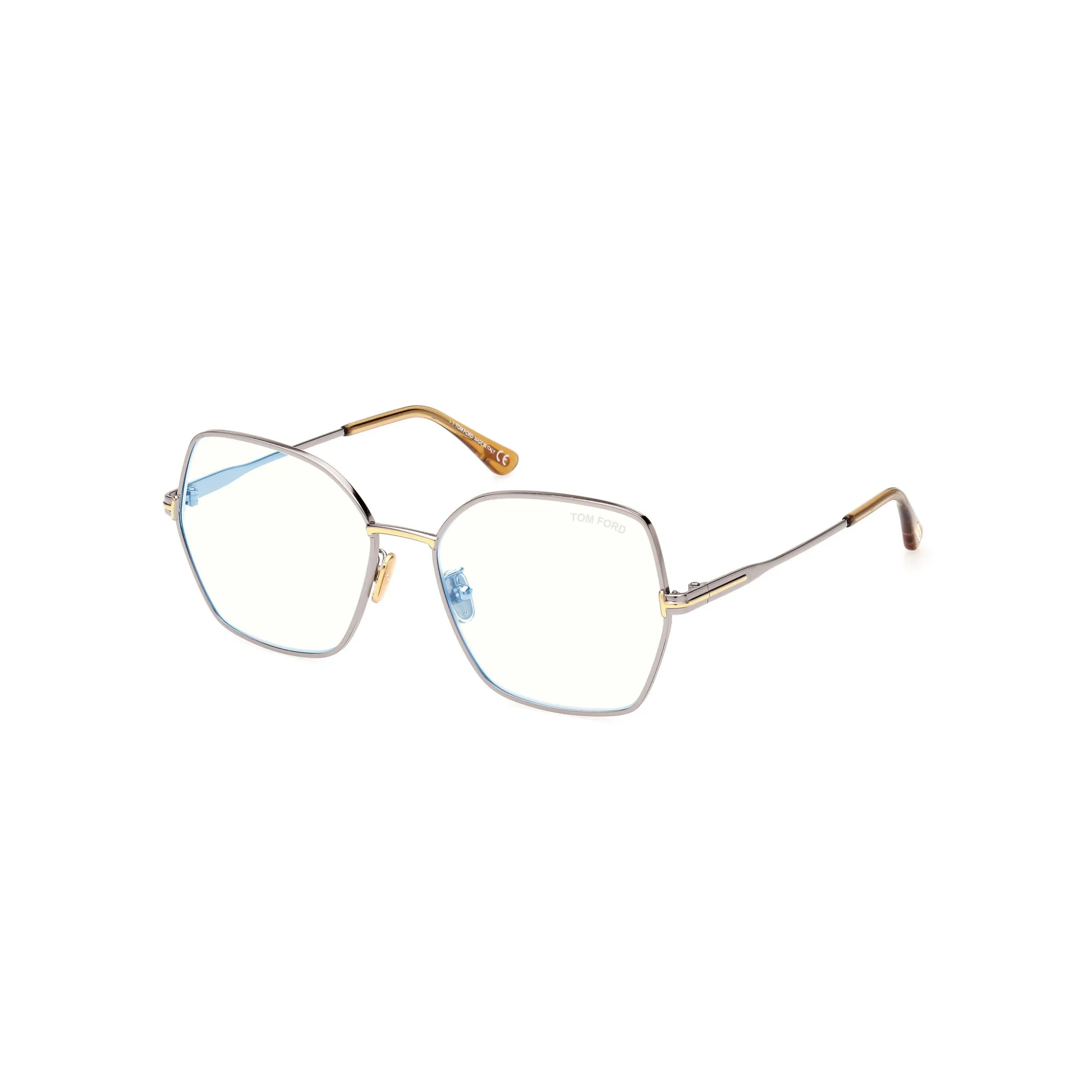   Tom Ford FT 5876-B Blue Filter 014 Rutenio Chiaro Lucido | Occhiale Da Vista Donna 