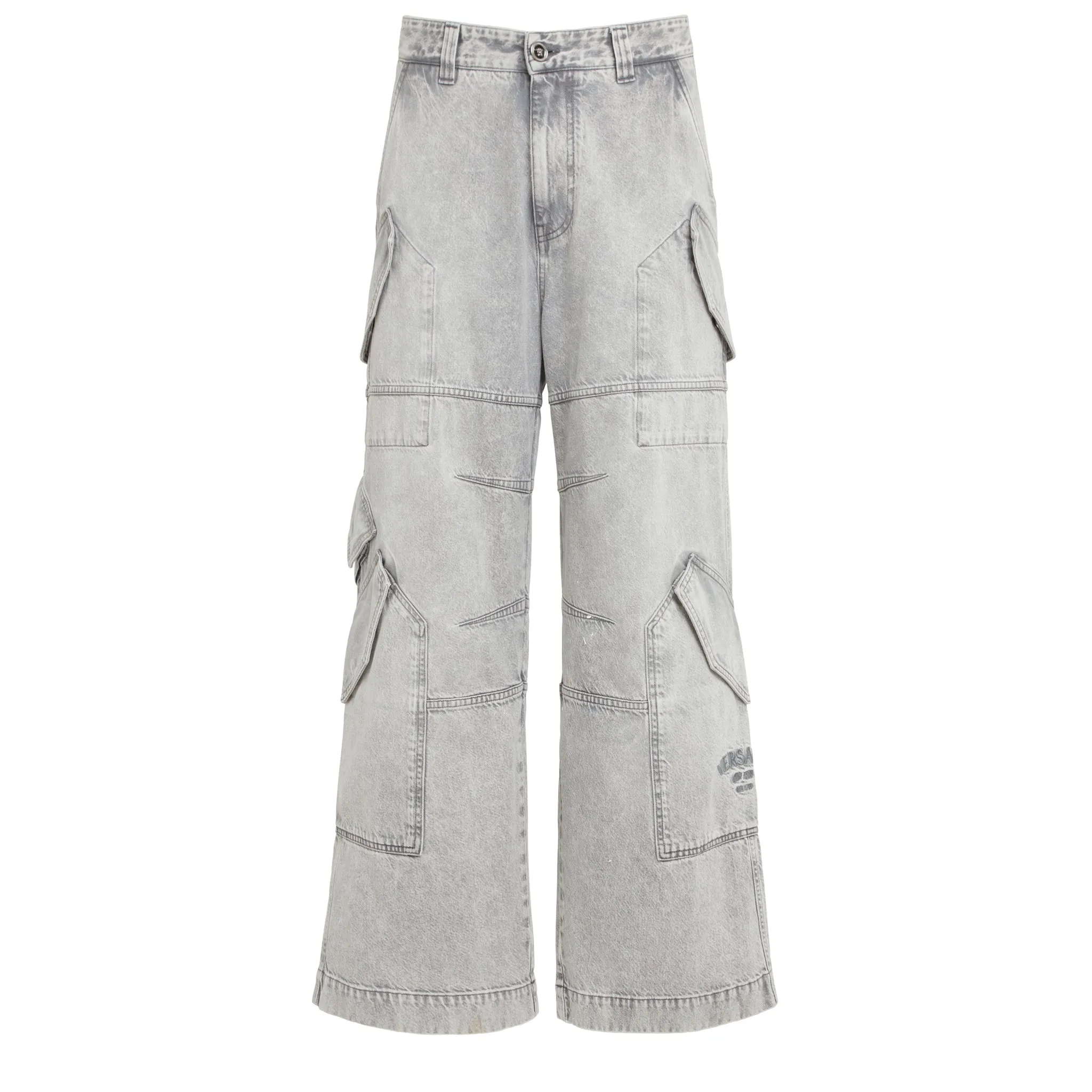 VERSACE  Jeans cargo in denim grigi